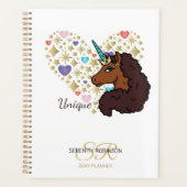 Afro Eenhoorn | Uniek Hart Ontwerp Planner (Voorkant)