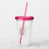 afro-eenhoorn | Uniek hartontwerp Acryl Drinkbeker (Achterkant)