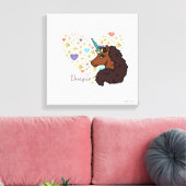 afro-eenhoorn | Uniek hartontwerp Canvas Afdruk (Insitu (Woonkamer))