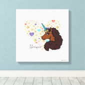 afro-eenhoorn | Uniek hartontwerp Canvas Afdruk (Insitu (Houten vloer))