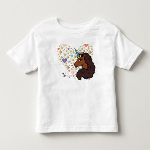 afro-eenhoorn   Uniek hartontwerp Kinder Shirts