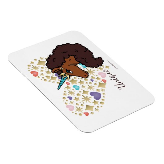 afro-eenhoorn | Uniek hartontwerp Magneet (Rechterzijde)