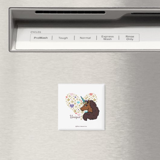 afro-eenhoorn | Uniek hartontwerp Magneet (Insitu (Vaatwasser))