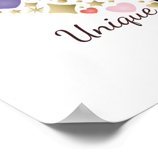 afro-eenhoorn | Uniek hartontwerp Poster (Hoek)