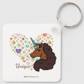 afro-eenhoorn | Uniek hartontwerp Sleutelhanger (Achterkant)