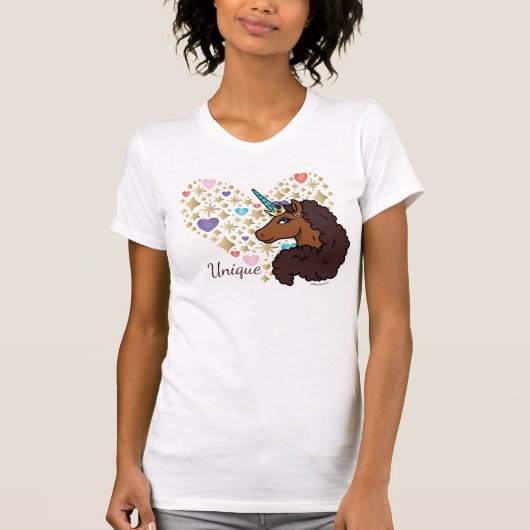 afro-eenhoorn | Uniek hartontwerp T-shirt (Voorkant)