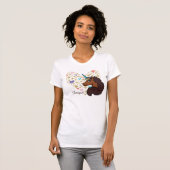 afro-eenhoorn | Uniek hartontwerp T-shirt (Voorkant volledig)