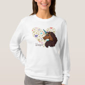 afro-eenhoorn | Uniek hartontwerp T-shirt (Voorkant)