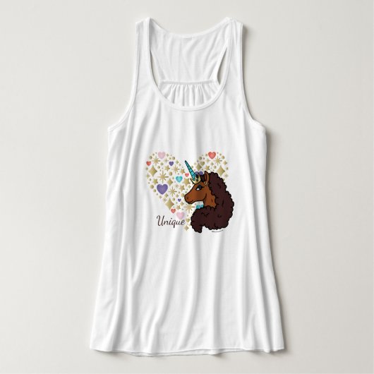 afro-eenhoorn | Uniek hartontwerp Tanktop (Design voorkant)