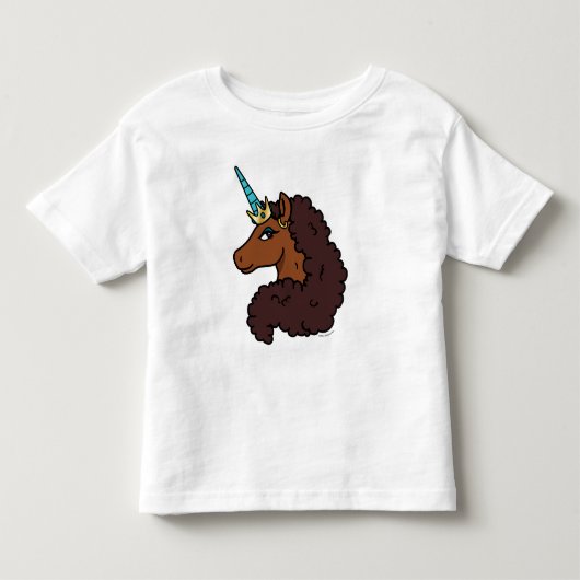 Afro Eenhoorn | Uniek Kinder Shirts (Voorkant)