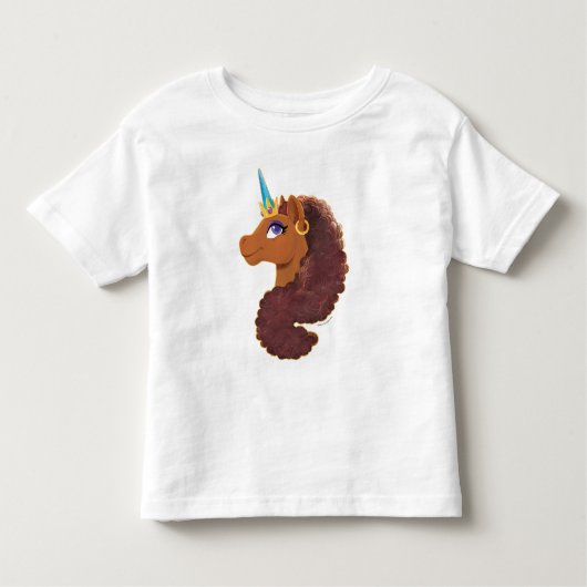 afro-eenhoorn | Uniek Kinder Shirts (Voorkant)