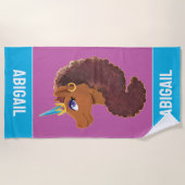 afro-eenhoorn | Uniek Strandlaken (Voorkant)