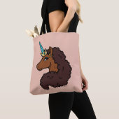 afro-eenhoorn | Uniek Tote Bag (Dichtbij)