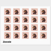 afro-eenhoorn | Uniek Vierkante Sticker (Vel)