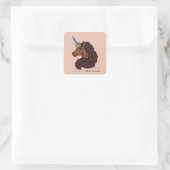 afro-eenhoorn | Uniek Vierkante Sticker (Tas)