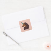 afro-eenhoorn | Uniek Vierkante Sticker (Envelop)