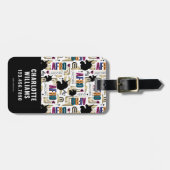 Afro Eenhoorn vet patroon Bagagelabel (Voorkant horizontaal)