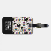 Afro Eenhoorn vet patroon Bagagelabel (Achterkant horizontaal)