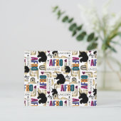 Afro Eenhoorn vet patroon Briefkaart (Staand voorkant)