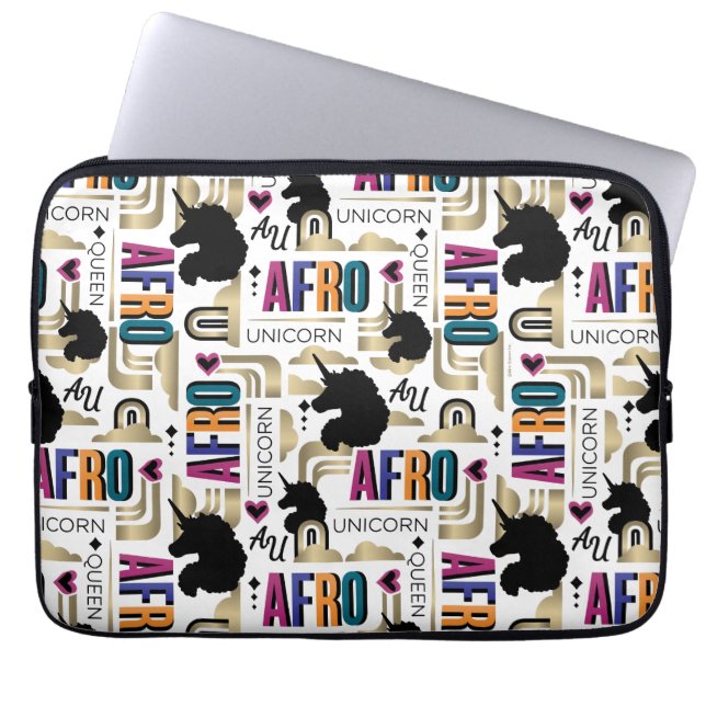 Afro Eenhoorn vet patroon Laptop Sleeve (Voorkant)