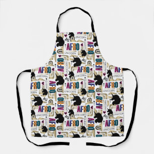 Afro Eenhoorn vet patroon Schort