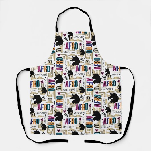 Afro Eenhoorn vet patroon Schort (Voorkant)