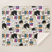 Afro Eenhoorn vet patroon Sherpa Deken (Voorkant (horizontaal))