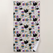 Afro Eenhoorn vet patroon Strandlaken (Voorkant)