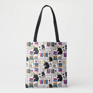 Afro Eenhoorn vet patroon Tote Bag