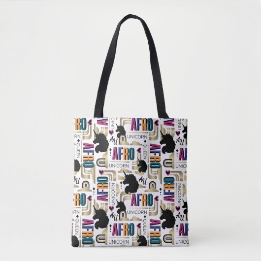 Afro Eenhoorn vet patroon Tote Bag (Voorkant)