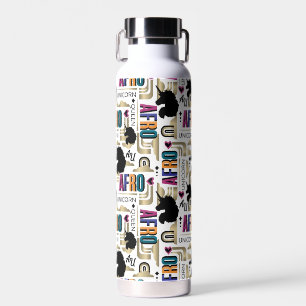 Afro Eenhoorn vet patroon Waterfles