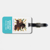 Afro-eenhoorntrio: uniek, goddelijk en magisch bagagelabel (Achterkant horizontaal)