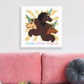 Afro-eenhoorntrio: uniek, goddelijk en magisch canvas afdruk (Insitu (Woonkamer))