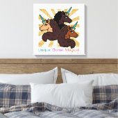 Afro-eenhoorntrio: uniek, goddelijk en magisch canvas afdruk (Insitu (Slaapkamer))