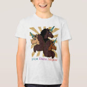 Afro-eenhoorntrio: uniek, goddelijk en magisch Tri-Blend shirt (Voorkant)