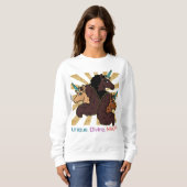 Afro-eenhoorntrio: uniek, goddelijk en magisch trui (Voorkant volledig)