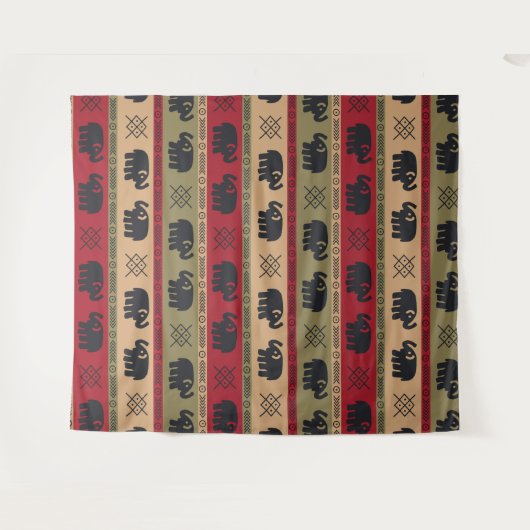 Afro Elephants Wandkleed (Voorkant (horizontaal))