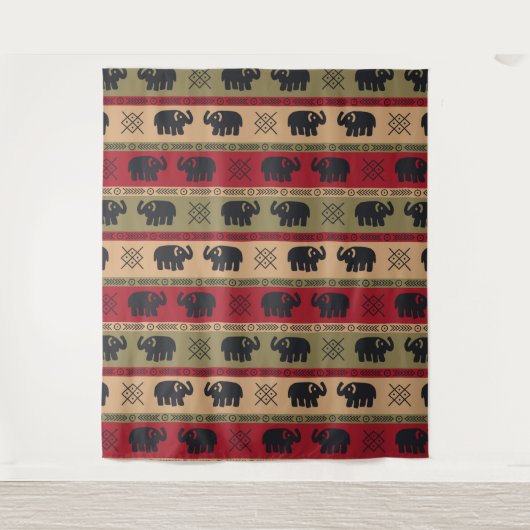 Afro Elephants Wandkleed (Voorkant)