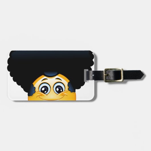 afro emoji bagagelabel (Voorkant horizontaal)