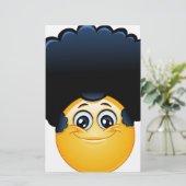 afro emoji briefpapier (Staand voorkant)