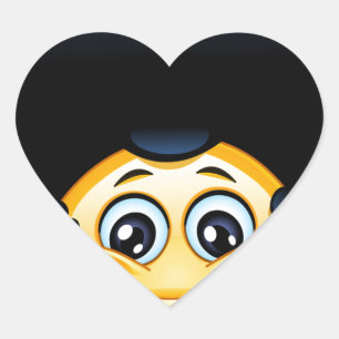 afro emoji hart sticker