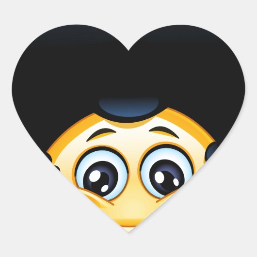 afro emoji hart sticker (Voorkant)