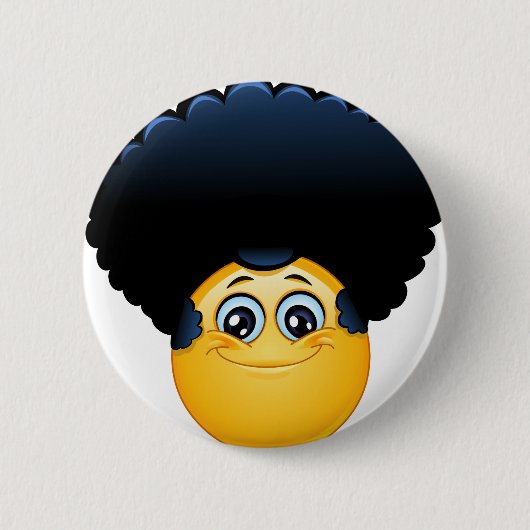afro emoji ronde button 5,7 cm (Voorkant)