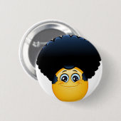 afro emoji ronde button 5,7 cm (Voorkant /achterkant)