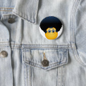 afro emoji ronde button 5,7 cm (In situ)