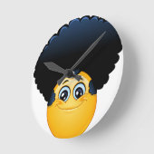 afro emoji ronde klok (Hoek)