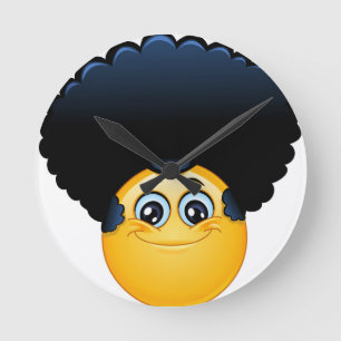 afro emoji ronde klok