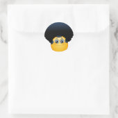 afro emoji ronde sticker (Tas)