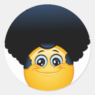 afro emoji ronde sticker