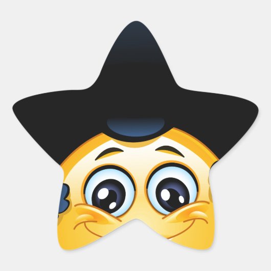 afro emoji ster sticker (Voorkant)